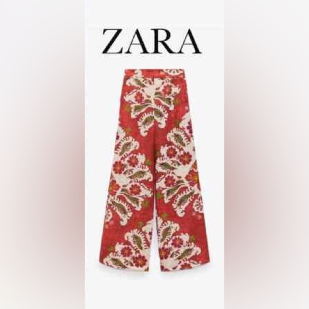 Fabulous wide leg printed linen pants.